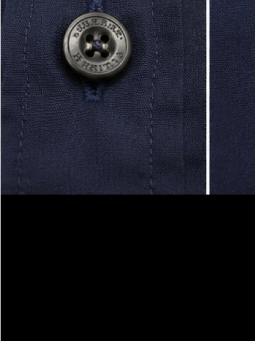 Burberry Navy Long-Sleeve Dress Shirt with Contrast Trim - Picture 8 of 8